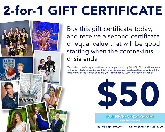 Frohna Gift Certficate 50