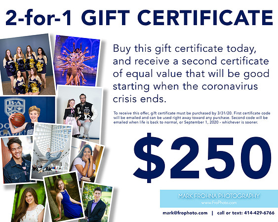 Frohna Gift Certficate 250